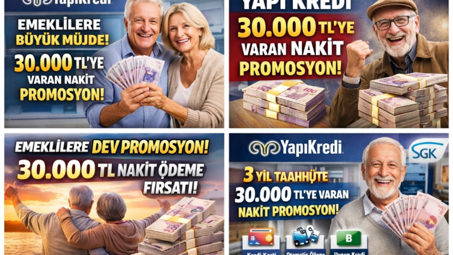 Emeklilere Müjde! Yapı Kredi’den 30.000 TL’ye Varan Nakit Promosyon Kampanyası
