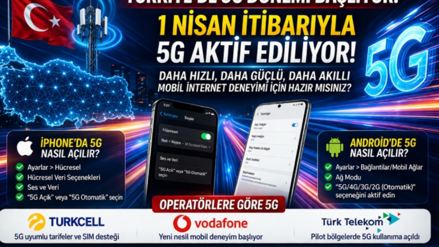 Türkiye’de 5G Dönemi Başlıyor! iOS ve Android’de 5G Nasıl Açılır? (Vodafone, Turkcell, Türk Telekom Ayarları 2026)