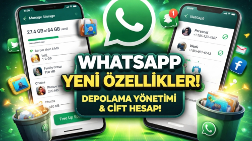 WhatsApp Yeni Özellikleri: Depolama Yönetimi ve Çift Hesap Desteği Kullanıma Sunuldu!