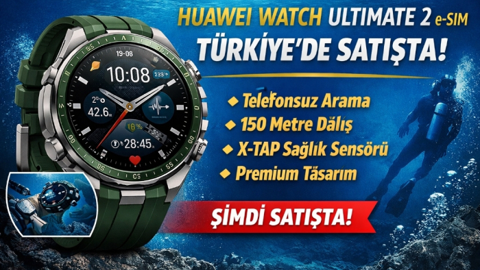 Huawei Watch Ultimate 2 e-SIM Türkiye’de Satışta! Telefonsuz Arama, 150m Dalış ve Premium Tasarım Bir Arada