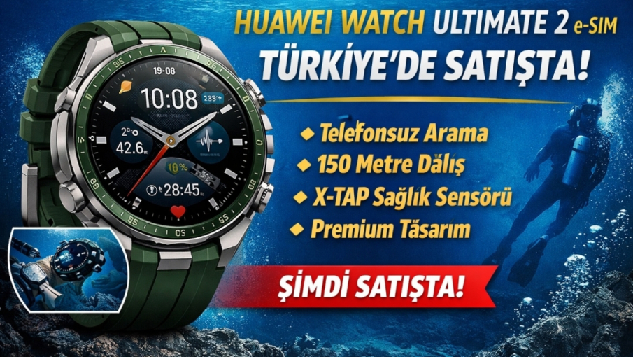 Huawei Watch Ultimate 2 e-SIM Türkiye’de Satışta! Telefonsuz Arama, 150m Dalış ve Premium Tasarım Bir Arada