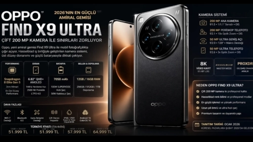 Oppo Find X9 Ultra tanıtıldı Bu telefon çift 200 MP kamerasıyla  fotoğrafçılığı bitirebilir