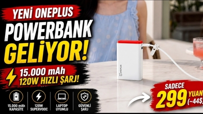 15.000 mAh Kapasiteli Uygun Fiyatlı Powerbank Geliyor! 120W Hızlı Şarj Desteği Var
