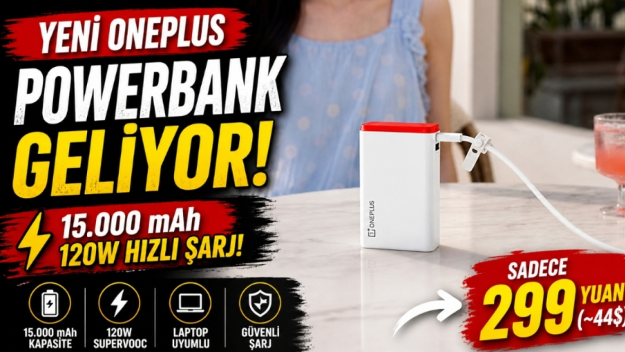 15.000 mAh Kapasiteli Uygun Fiyatlı Powerbank Geliyor! 120W Hızlı Şarj Desteği Var